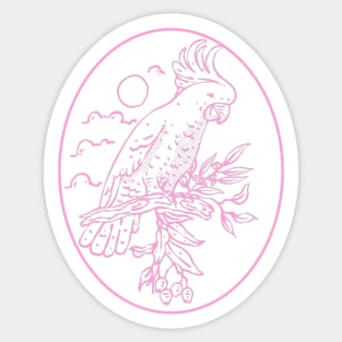 Vintage cockatoo pink Sticker